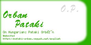 orban pataki business card